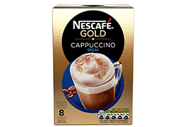 英國(guó)進(jìn)口食品,英國(guó)Nescafe雀巢金牌卡布奇諾無因咖啡120g/盒